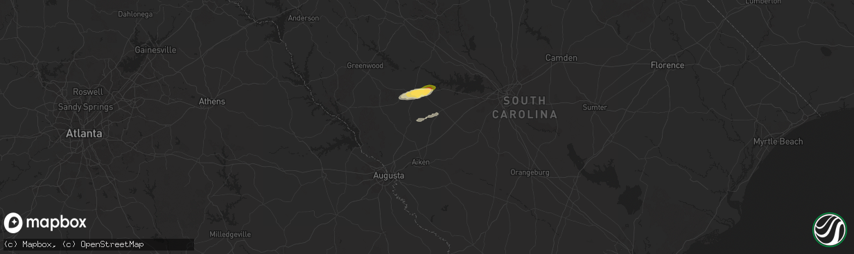 Hail map in Ridge Spring, SC on December 18, 2024