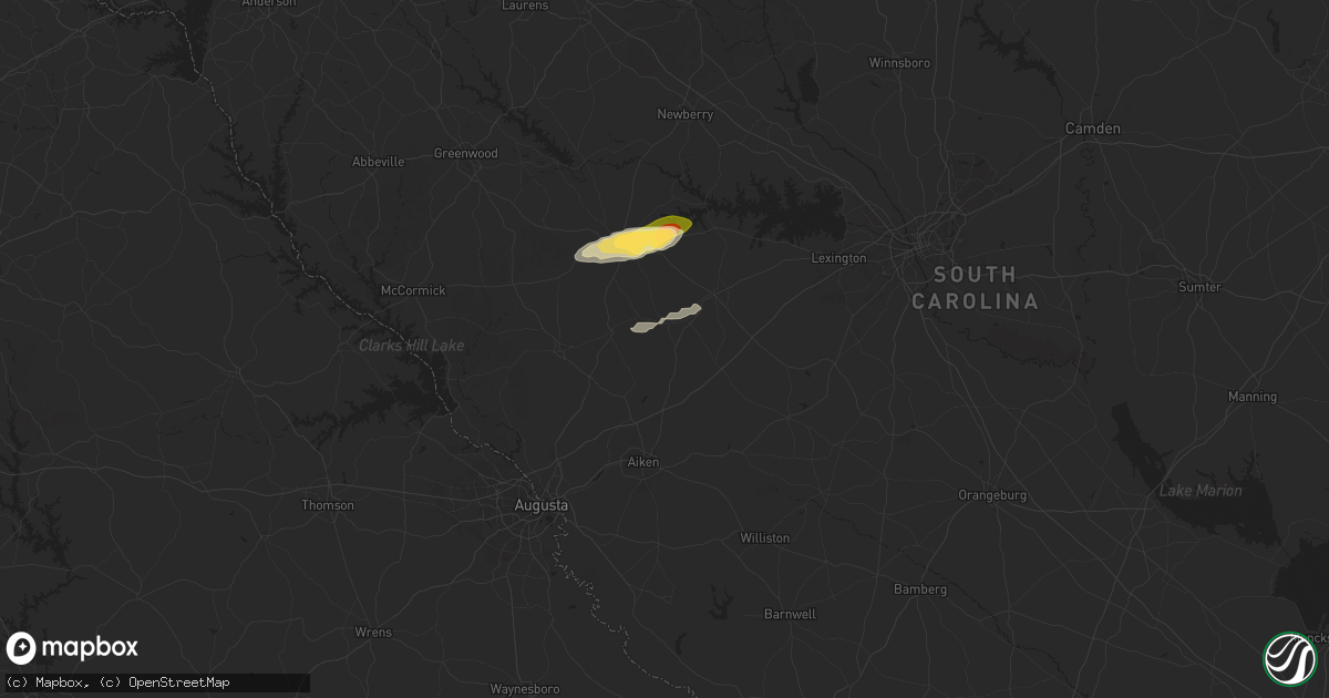 Hail map in Ridge Spring, SC on December 18, 2024