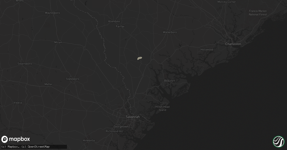 Hail map in Ridgeland, SC on December 18, 2024