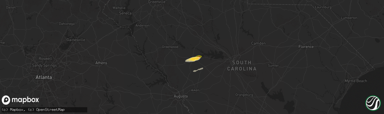 Hail map in Saluda, SC on December 18, 2024