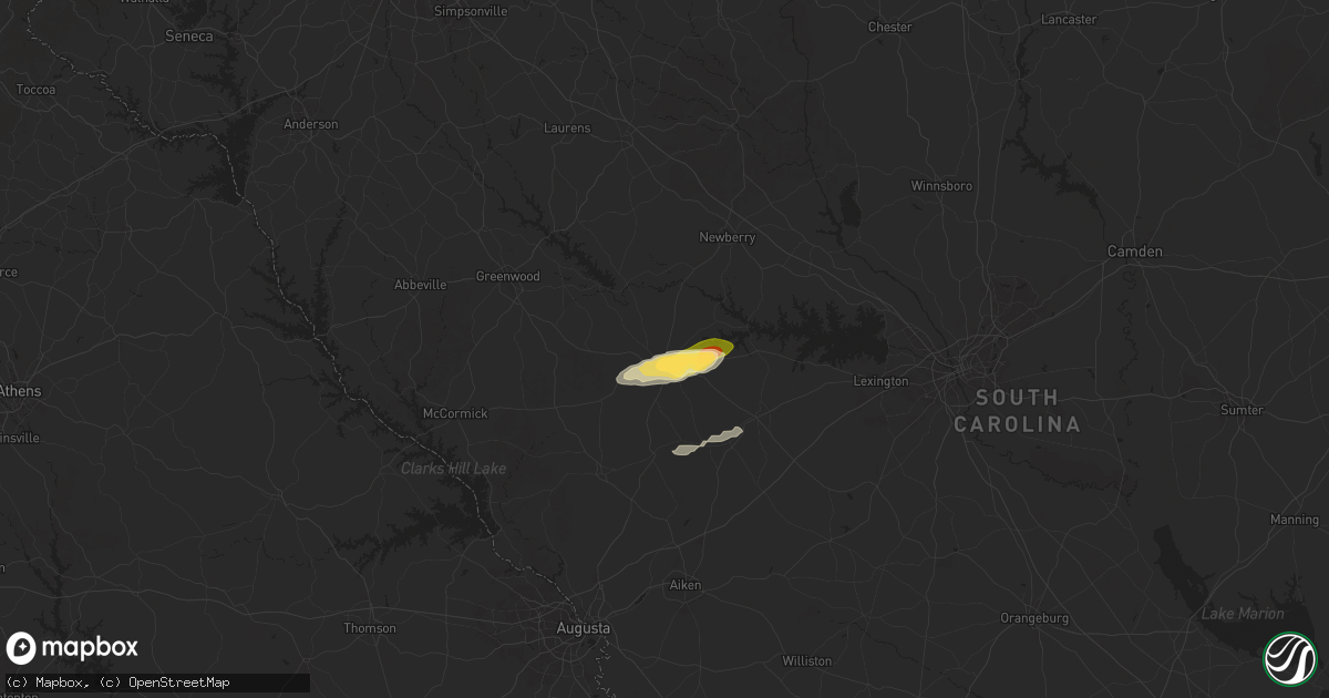 Hail map in Saluda, SC on December 18, 2024