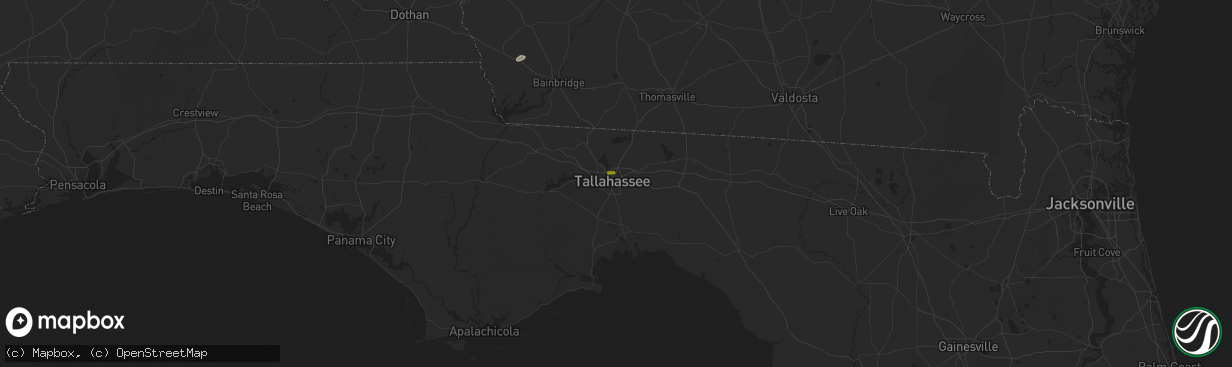 Hail map in Tallahassee, FL on December 18, 2024