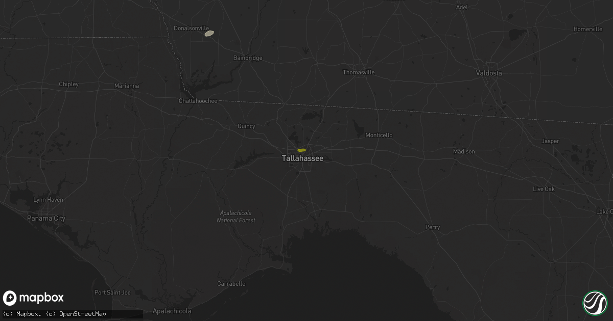 Hail map in Tallahassee, FL on December 18, 2024