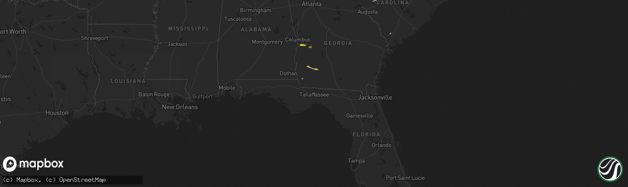 Hail map on December 18, 2024