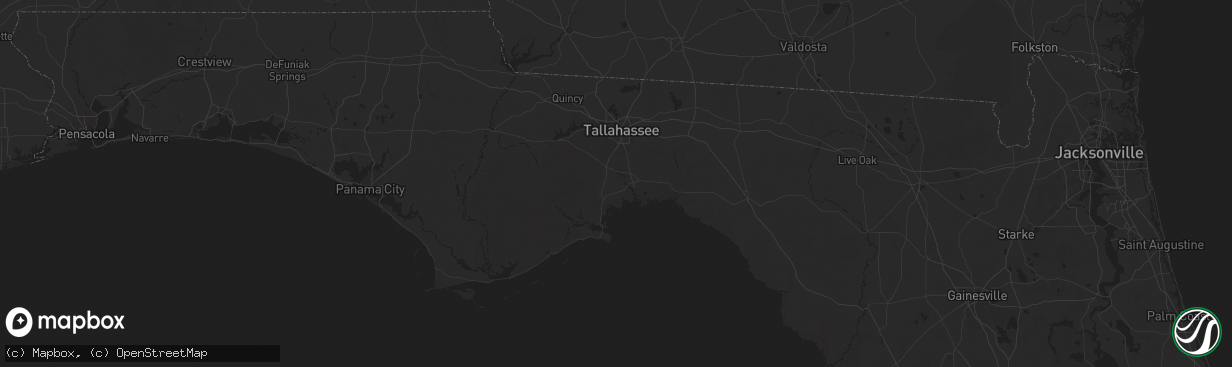 Hail map in Crawfordville, FL on December 18, 2025