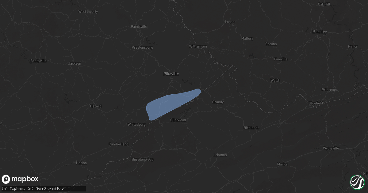 Hail map in Elkhorn City, KY on December 18, 2025