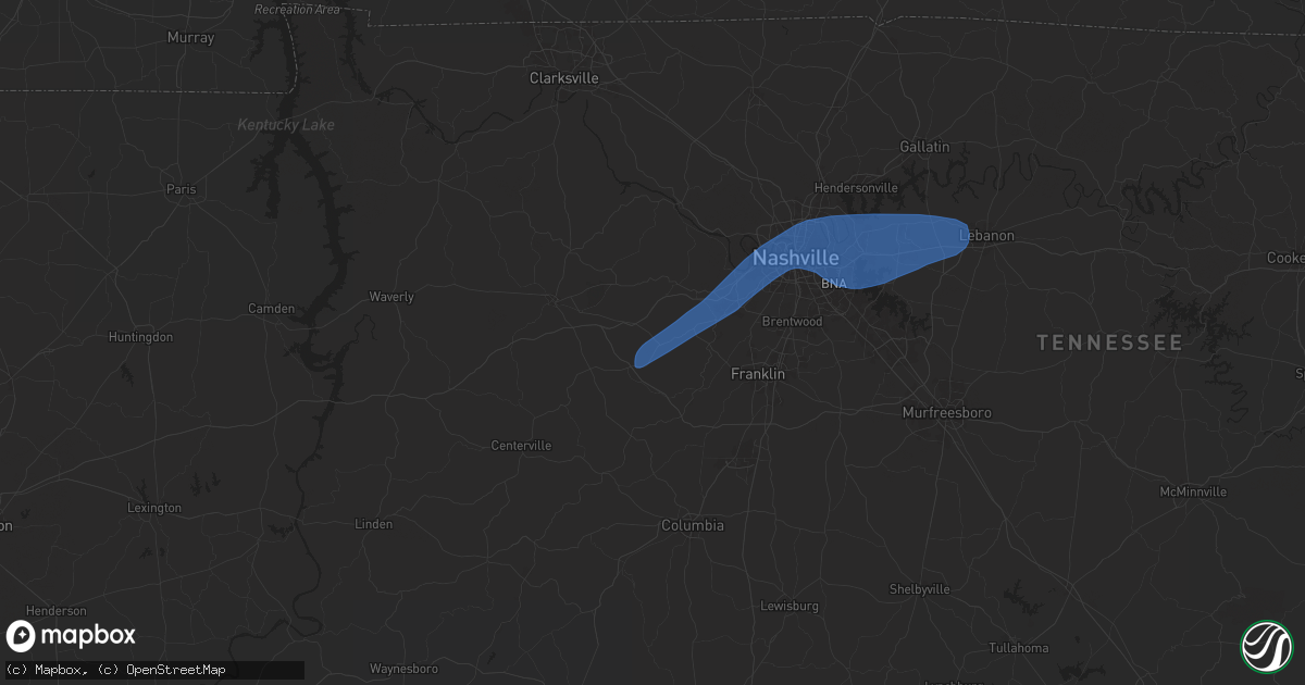 Hail map in Fairview, TN on December 18, 2025