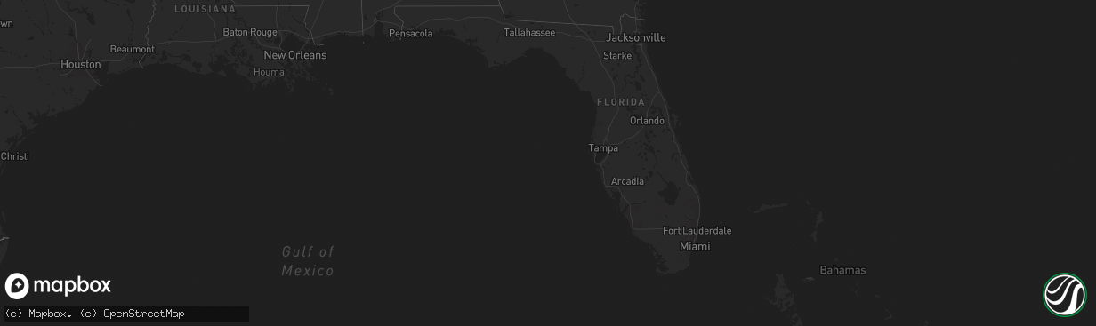 Hail map in Florida on December 18, 2025