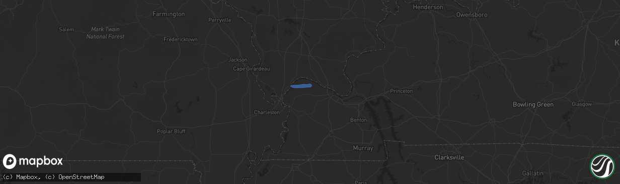 Hail map in Kevil, KY on December 18, 2025