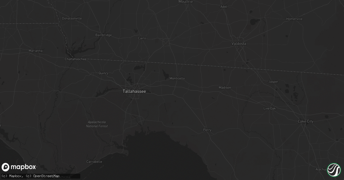 Hail map in Monticello, FL on December 18, 2025