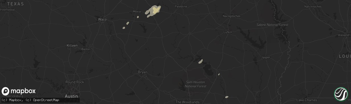 Hail map in Teague, TX on December 19, 2011
