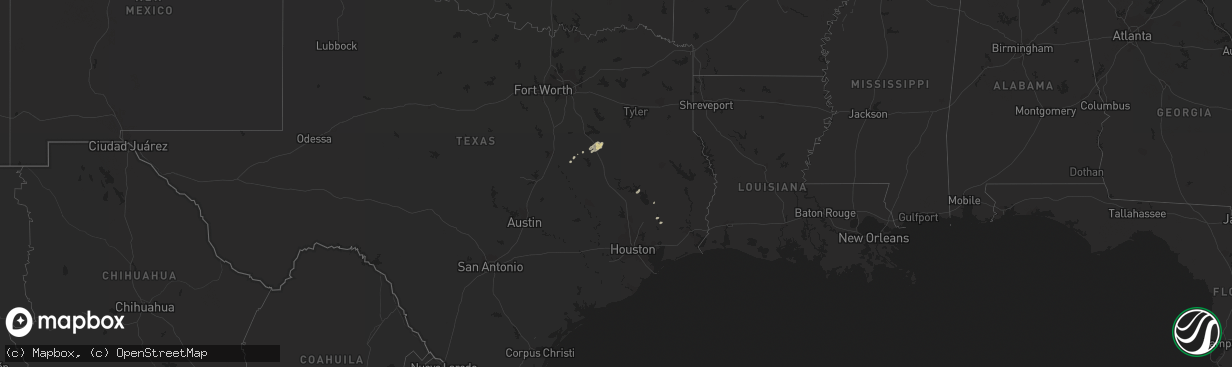 Hail map on December 19, 2011