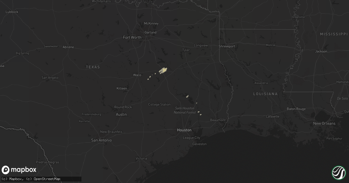 Hail map on December 19, 2011