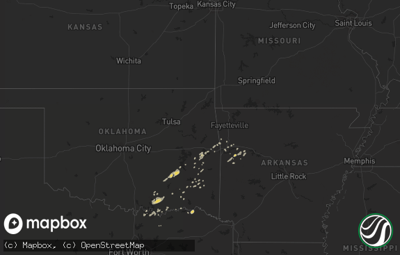 Hail map preview on 12-19-2012