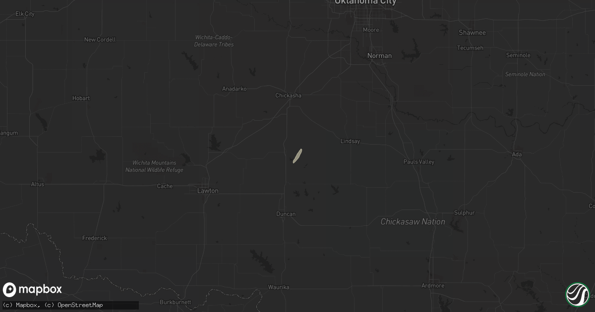 Hail map in Marlow, OK on December 19, 2017