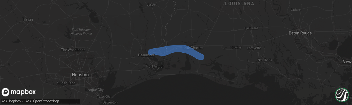 Hail map in Bell City, LA on December 19, 2020