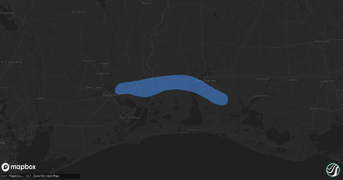 Hail map in Westlake, LA on December 19, 2020
