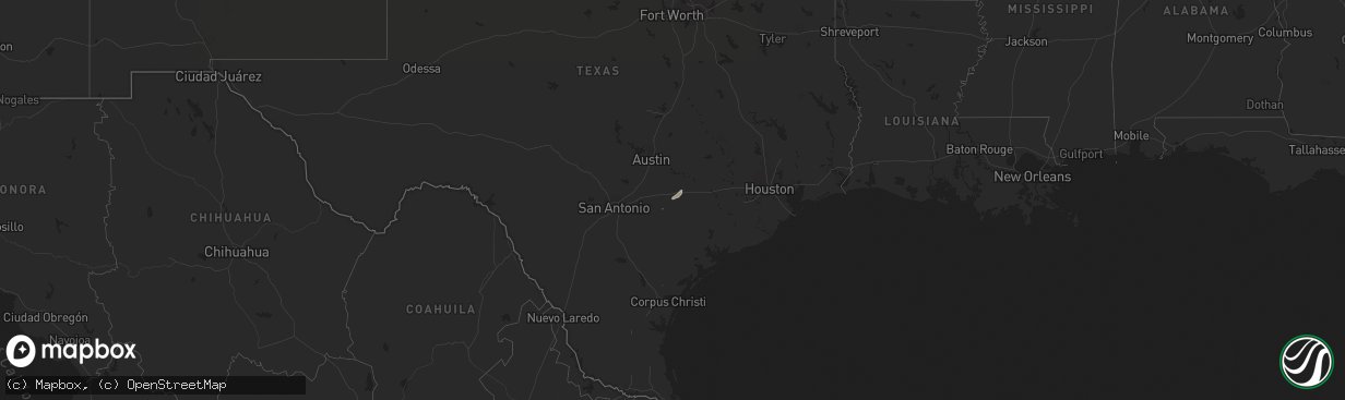 Hail map in Texas on December 19, 2022
