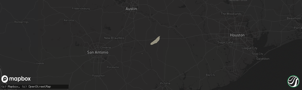 Hail map in Waelder, TX on December 19, 2022