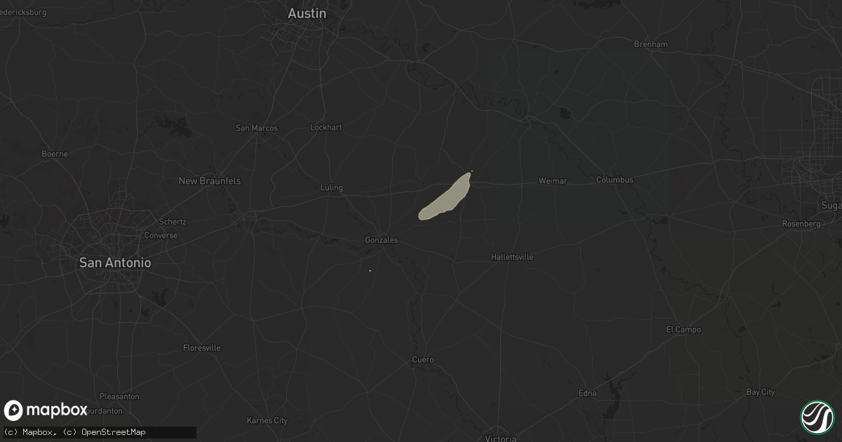 Hail map in Waelder, TX on December 19, 2022