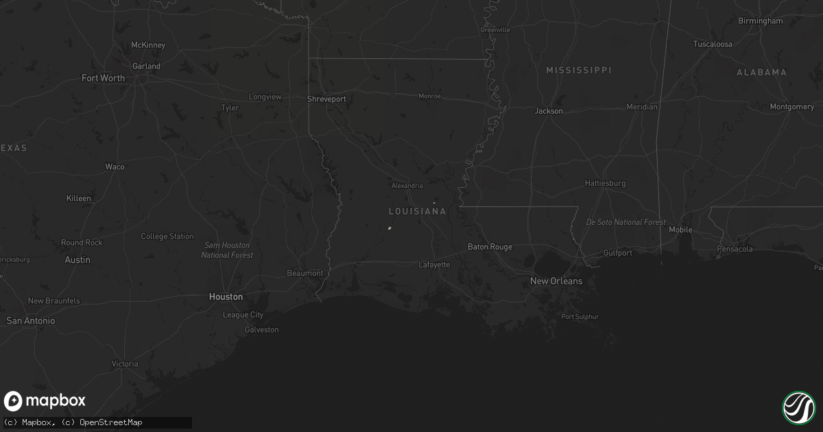 Hail map in Louisiana on December 20, 2011