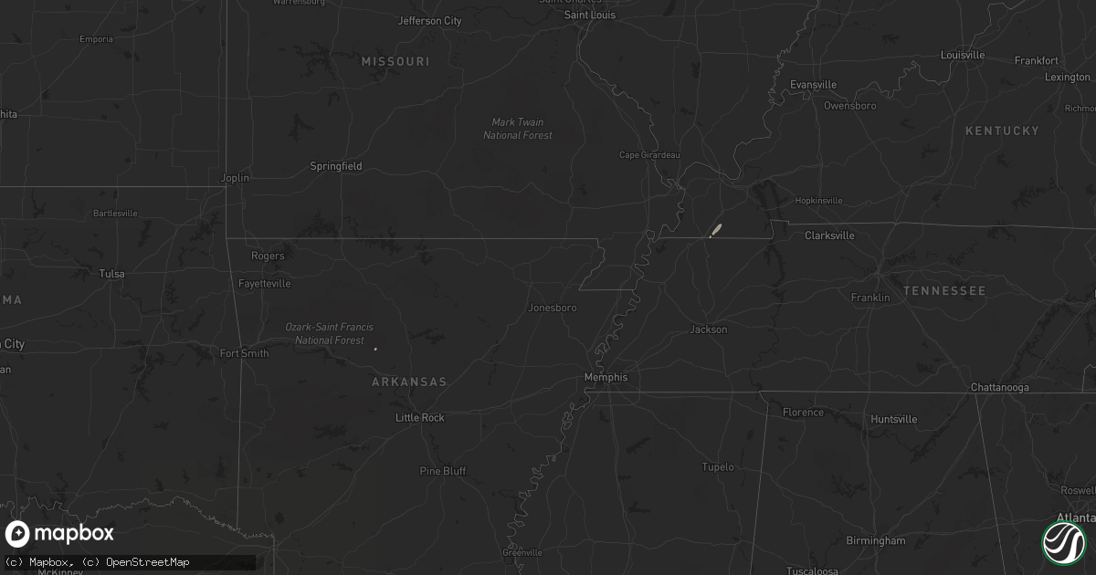 Hail map in Tennessee on December 20, 2013