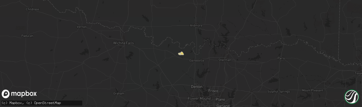 Hail map in Muenster, TX on December 20, 2015