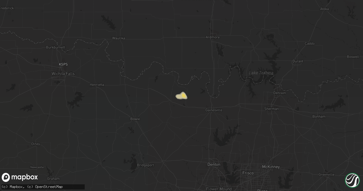 Hail map in Saint Jo, TX on December 20, 2015