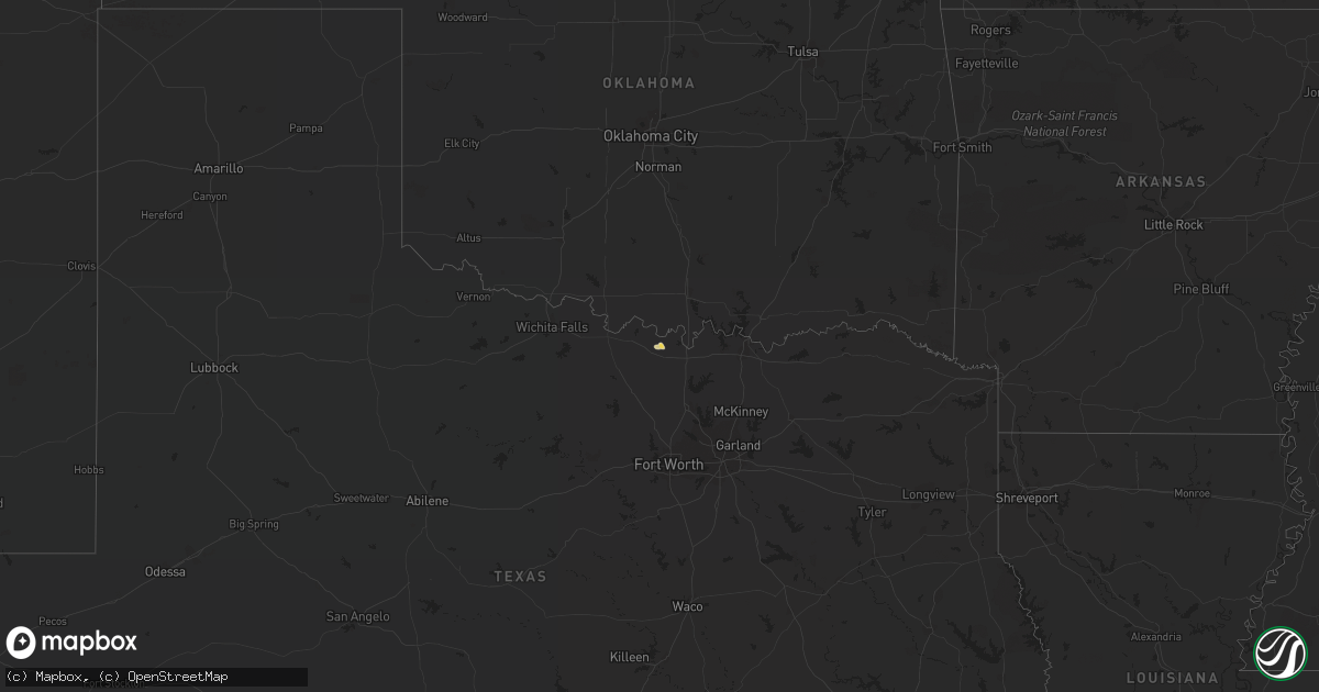 Hail map on December 20, 2015