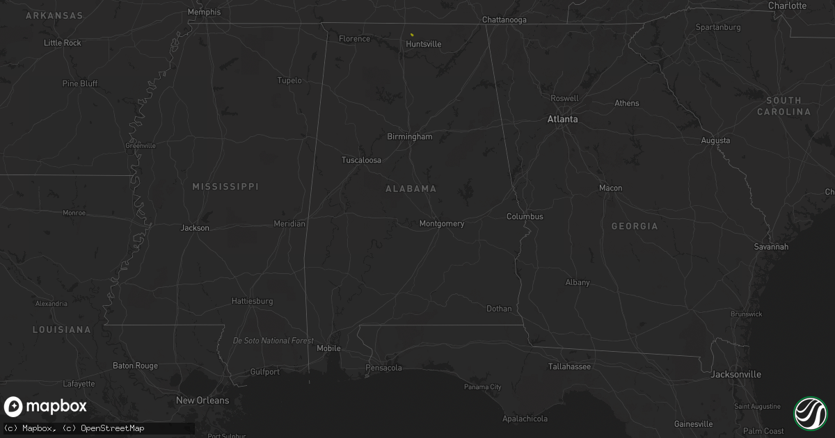Hail map in Alabama on December 20, 2017