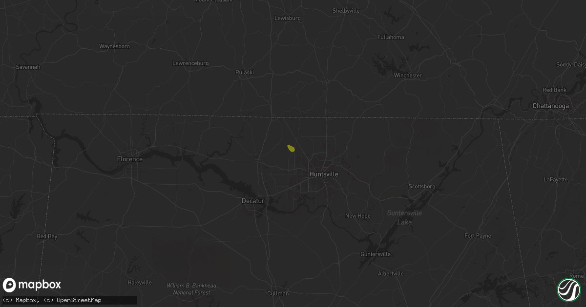 Hail map in Harvest, AL on December 20, 2017