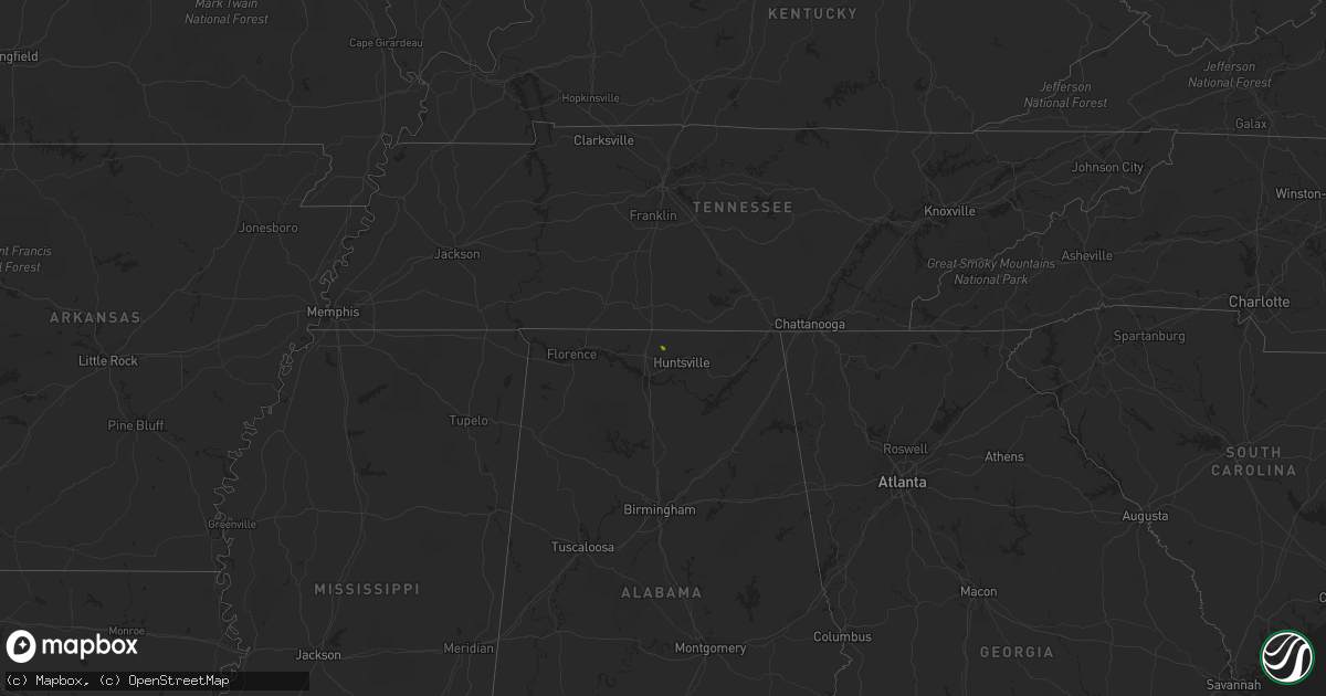 Hail map on December 20, 2017