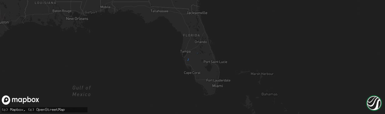 Hail map in Florida on December 20, 2018