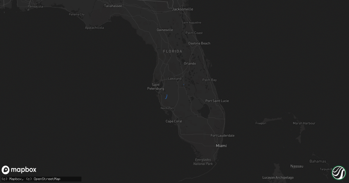 Hail map in Florida on December 20, 2018