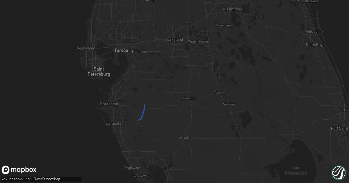 Hail map in Sarasota, FL on December 20, 2018