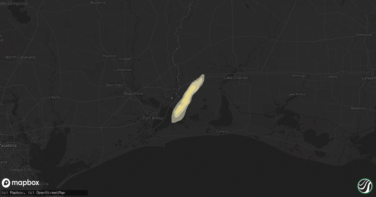Hail map in Hackberry, LA on December 21, 2011