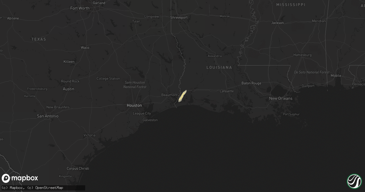 Hail map in Texas on December 21, 2011