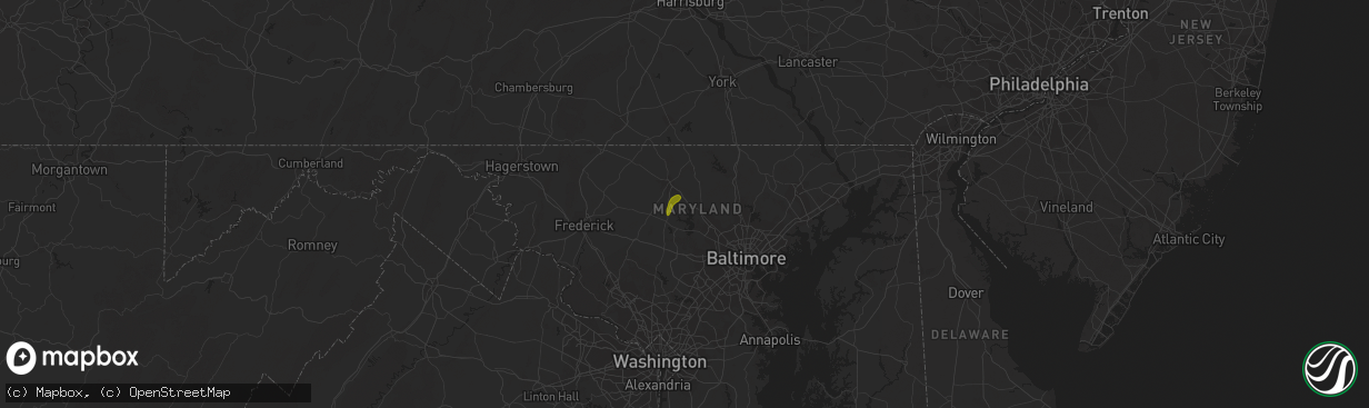 Hail map in Finksburg, MD on December 21, 2018