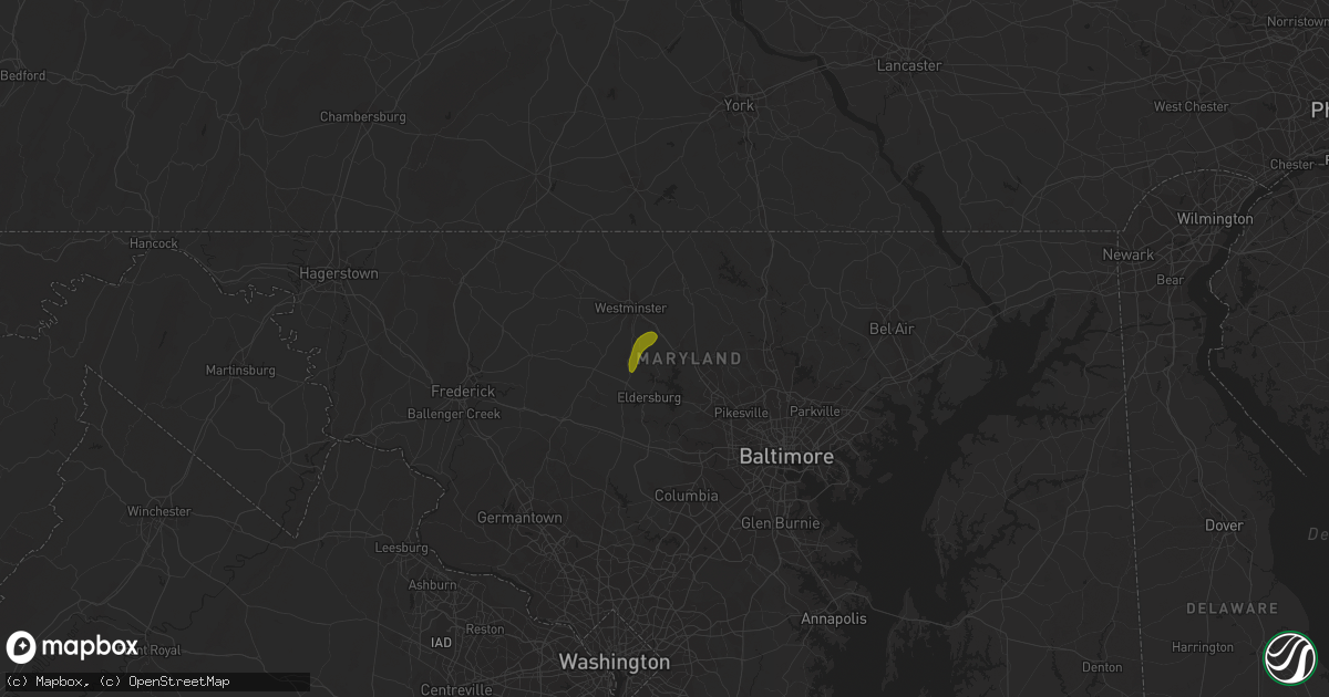 Hail map in Finksburg, MD on December 21, 2018