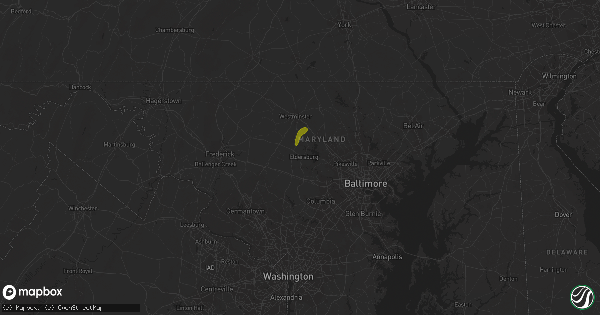 Hail map in Sykesville, MD on December 21, 2018