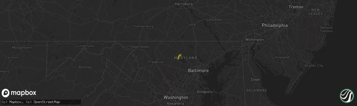 Hail map in Westminster, MD on December 21, 2018