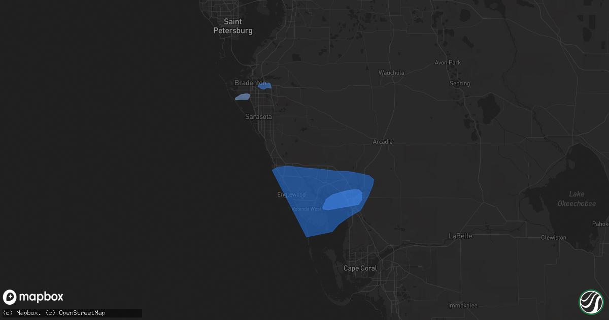 Hail map in Arcadia, FL on December 21, 2021