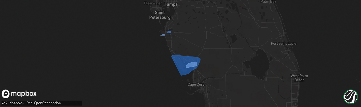 Hail map in Punta Gorda, FL on December 21, 2021