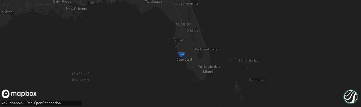 Hail map on December 21, 2021