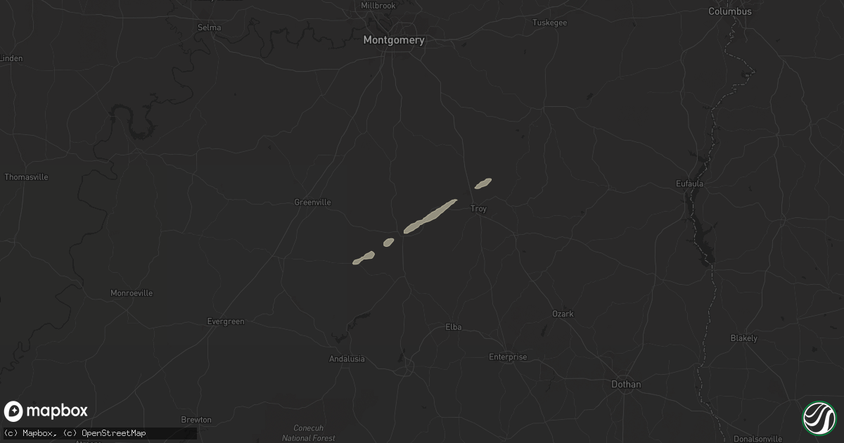 Hail map in Luverne, AL on December 22, 2011