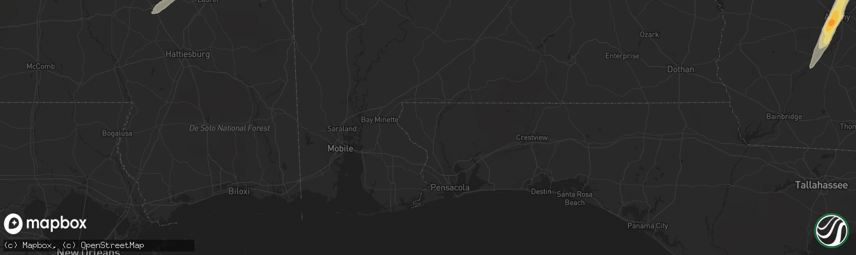 Hail map in Albany, GA on December 22, 2014