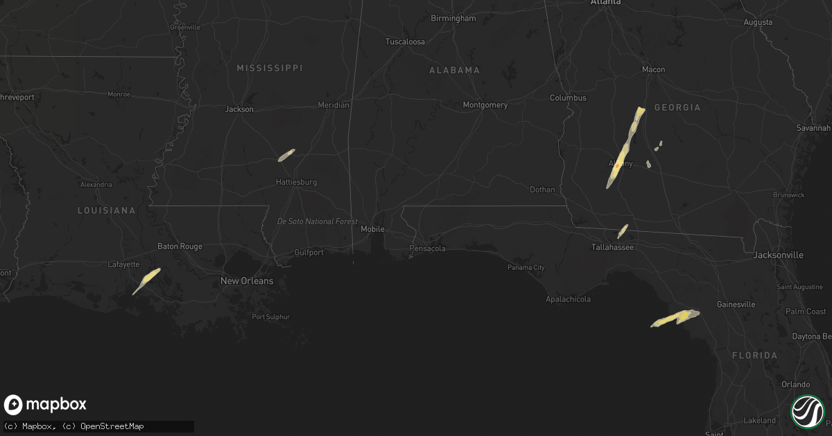 Hail map in Georgia on December 22, 2014