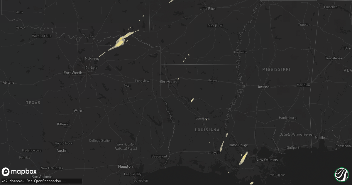 Hail map in Arkansas on December 22, 2015