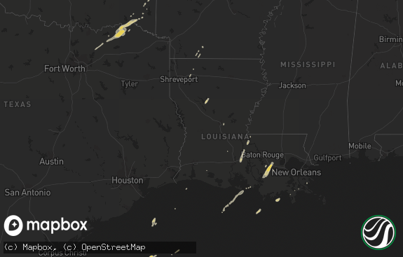 Hail map preview on 12-22-2015