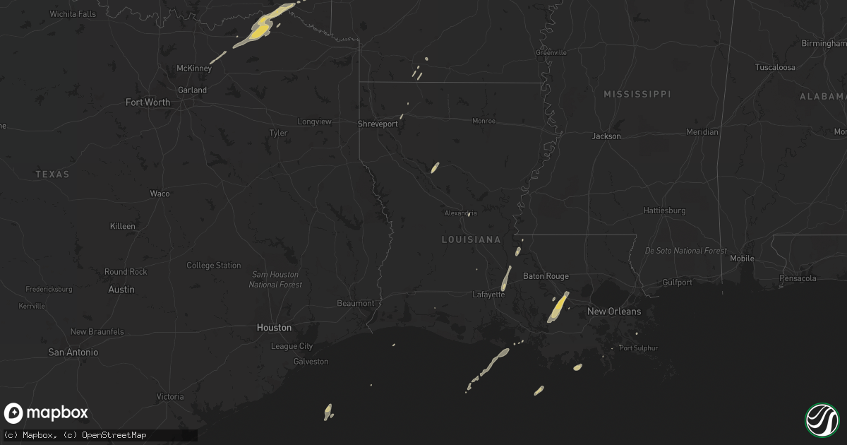 Hail map on December 22, 2015